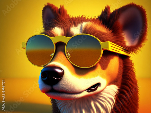 dog with sunglasses Generative AI