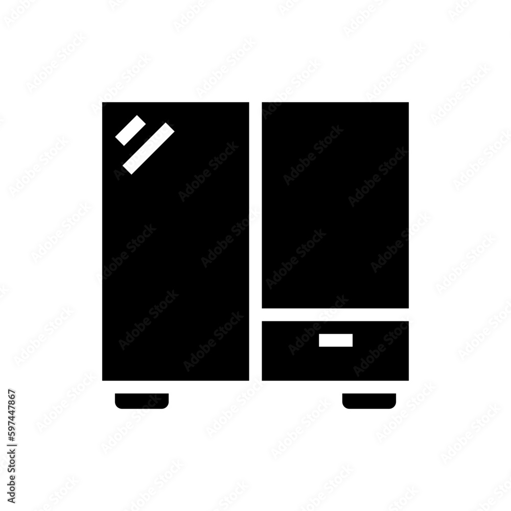 Wardrobe black icon on white background Wardrobe black icon on white background