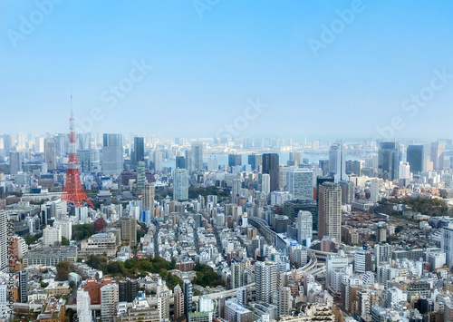 東京タワーの見える六本木周辺の眺め