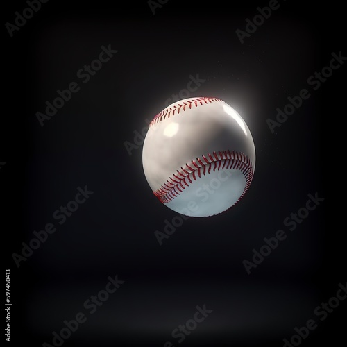 baseball on black background.
