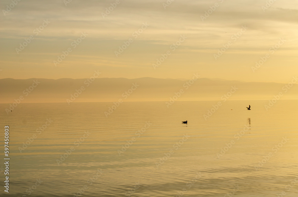 sunset on the lake