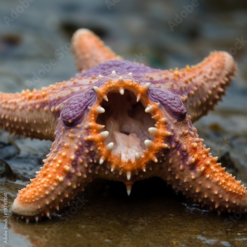 Angry starfish on the beach.