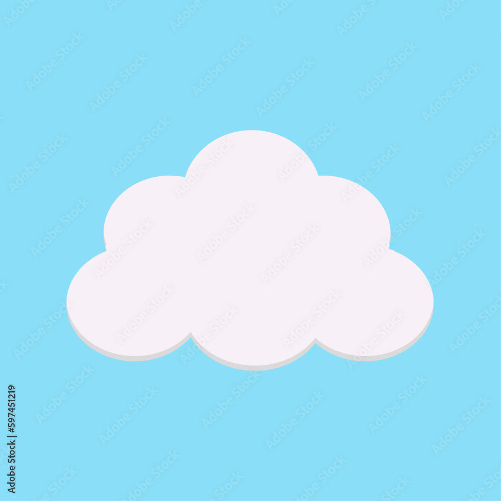 Cartoon cloud isolated on blue background. Vector illustration in flat style. Cloud icon. Cartoon cloud isolated on blue background. Vector illustration in flat style. Cloud icon.