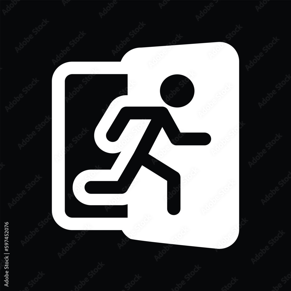 exit icon, green and white, vector illustration exit icon, green and white, vector illustration