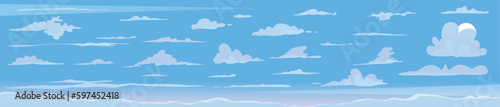 a lot Sky Sunset  wallpaper  for video conferencing Vector illustration 