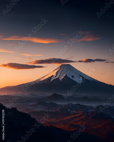 富士山、Aiツールで作成
