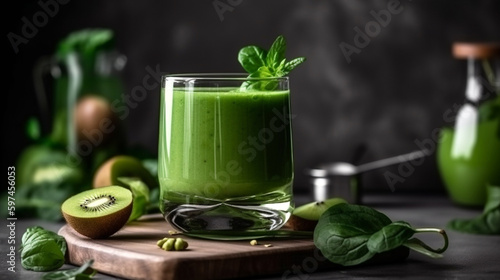 healthy smoothie drink in the glass