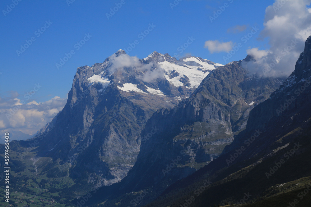 Mountain range above Grindelwald. Mountain range above Grindelwald.