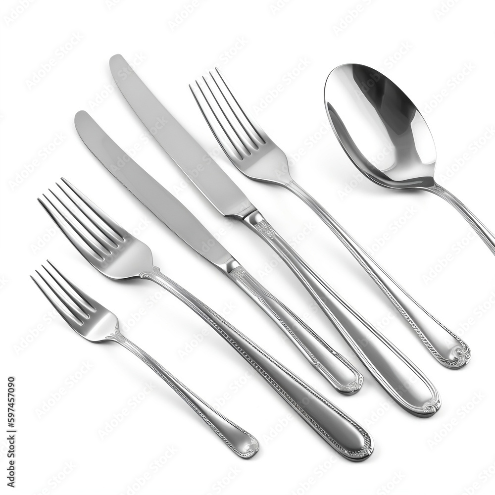 fork spoon and knife, ai generated