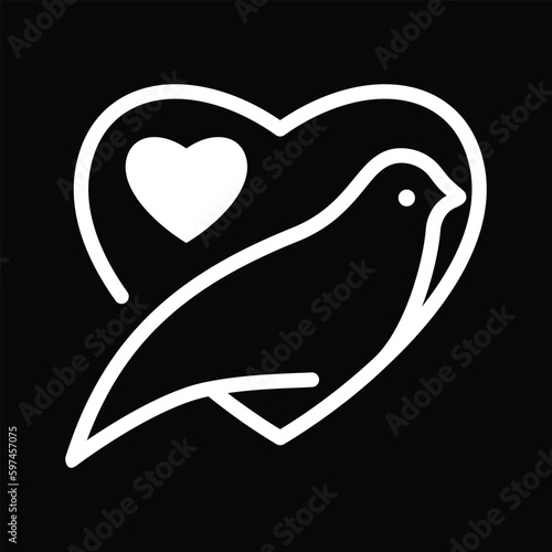 Free Download Charity Logo heart with bird - GFXLoad