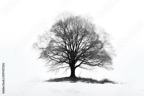 tree in winter  ai generated