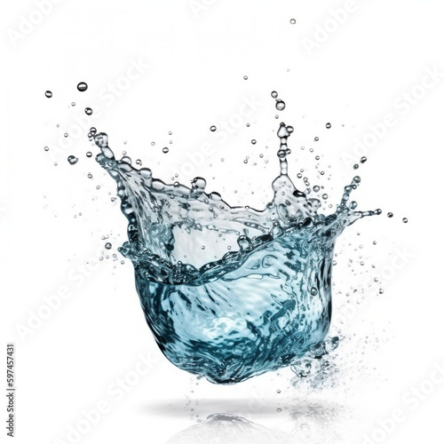 water splash isolated on white background ,ai generated
