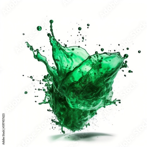 green splash isolated ,ai generated