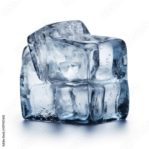 ice cubes isolated on white background ,ai generated