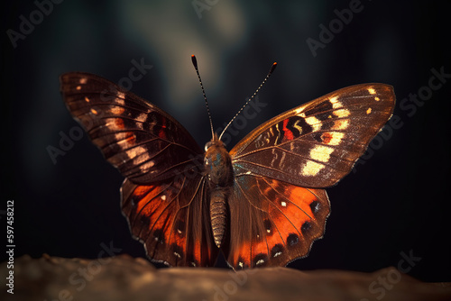 Butterfly Close-up. Insect Animal. AI Generated