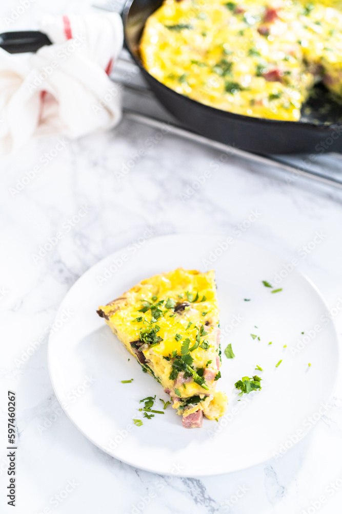 Spinach and ham frittata Spinach and ham frittata