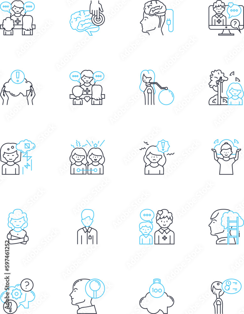 Kindness and compassion linear icons set. Empathy, Generosity, Altruism, Humanity, Benevolence, Sympathy, Consideration line vector and concept signs. Tolerance,Forgiveness,Charity outline