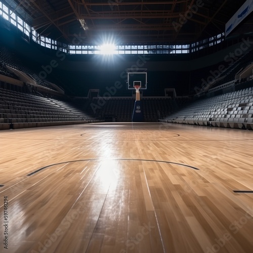 basketball court in a stadium. © KKC Studio