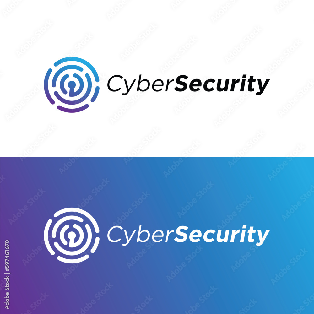 Cyber security logo vector.