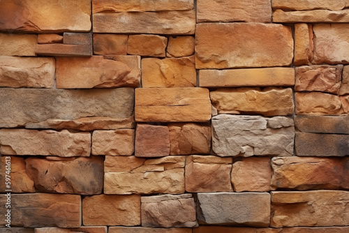 Fototapete A close up of a brick wall, AI generative background