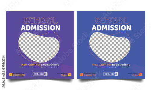 School admission social media post banner design
