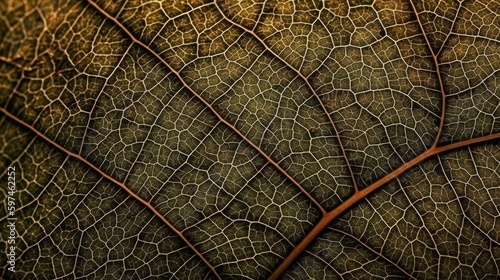 A detailed depiction of a leafs veins and lines. AI generated