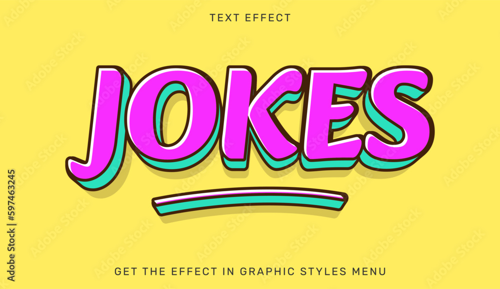 Jokes text effect template in 3d style Jokes text effect template in 3d style