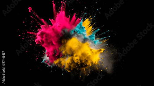 dust explosion in the cmyk colors, gerenative AI