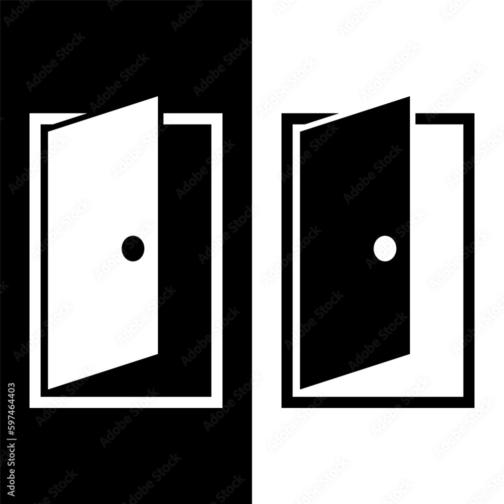 black and white door icon black and white door icon