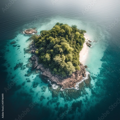 beautiful island in the form of heart.