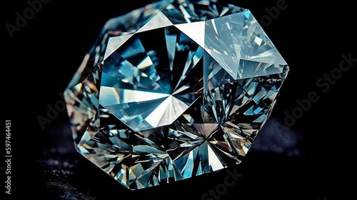 A high-resolution view of a diamonds sparkling facet. AI generated