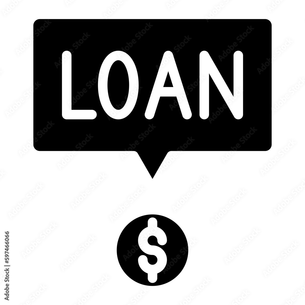 loan sign glyph 