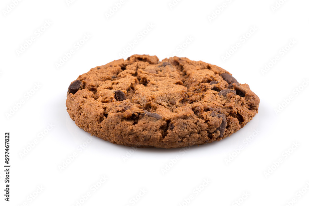 Chocolate chip cookie isolated on white Chocolate chip cookie isolated on white
