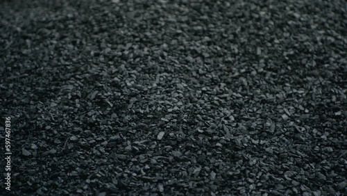 Pile of black coal stones