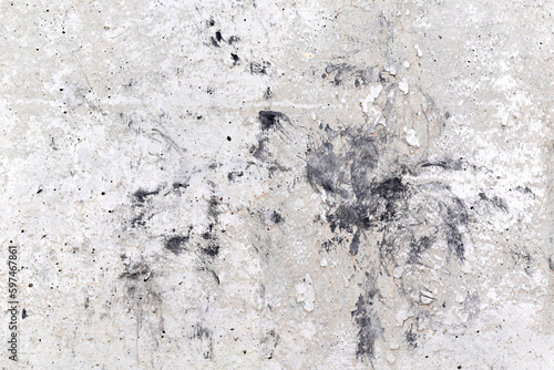 Dirty old cracked concrete wall with stain texture background. Rough and grunge wall texture. 