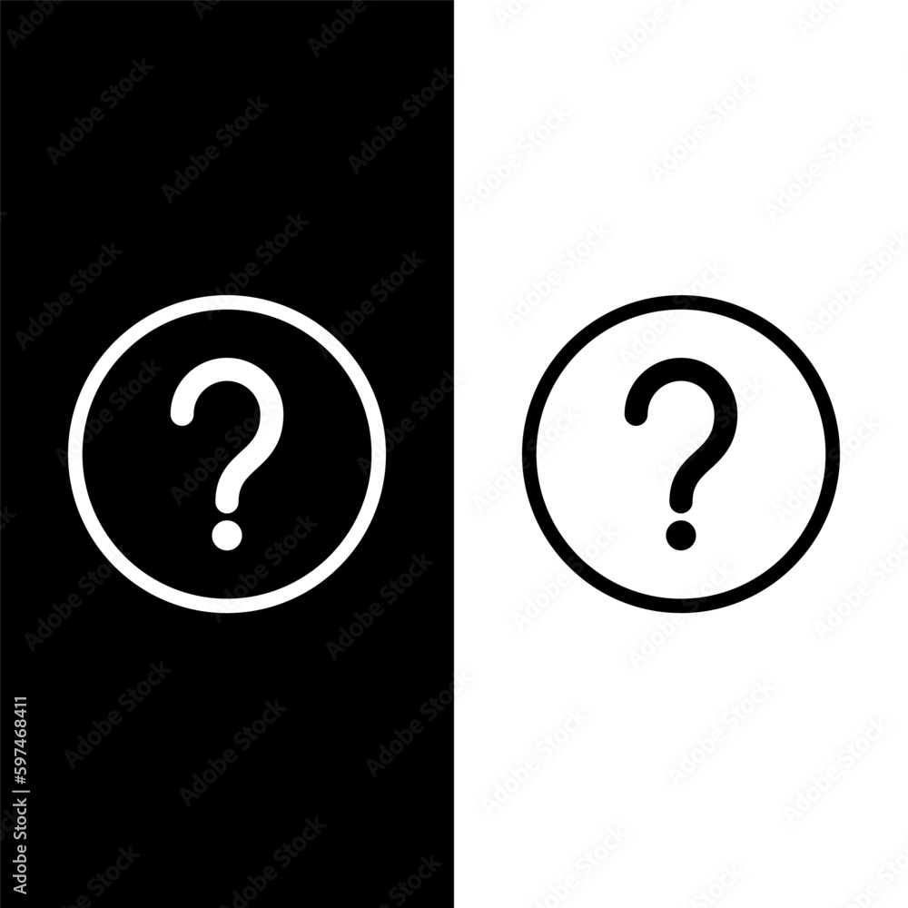 Naklejka premium black and white question mark