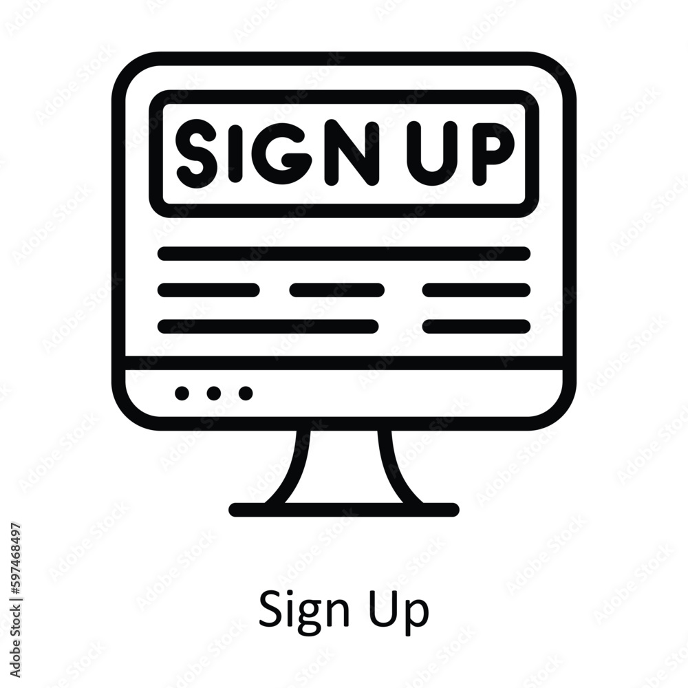 Sign Up Vector outline Icons. Simple stock illustration stock Sign Up Vector outline Icons. Simple stock illustration stock