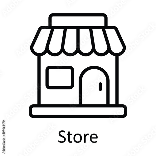 Store  Vector   outline Icons. Simple stock illustration stock