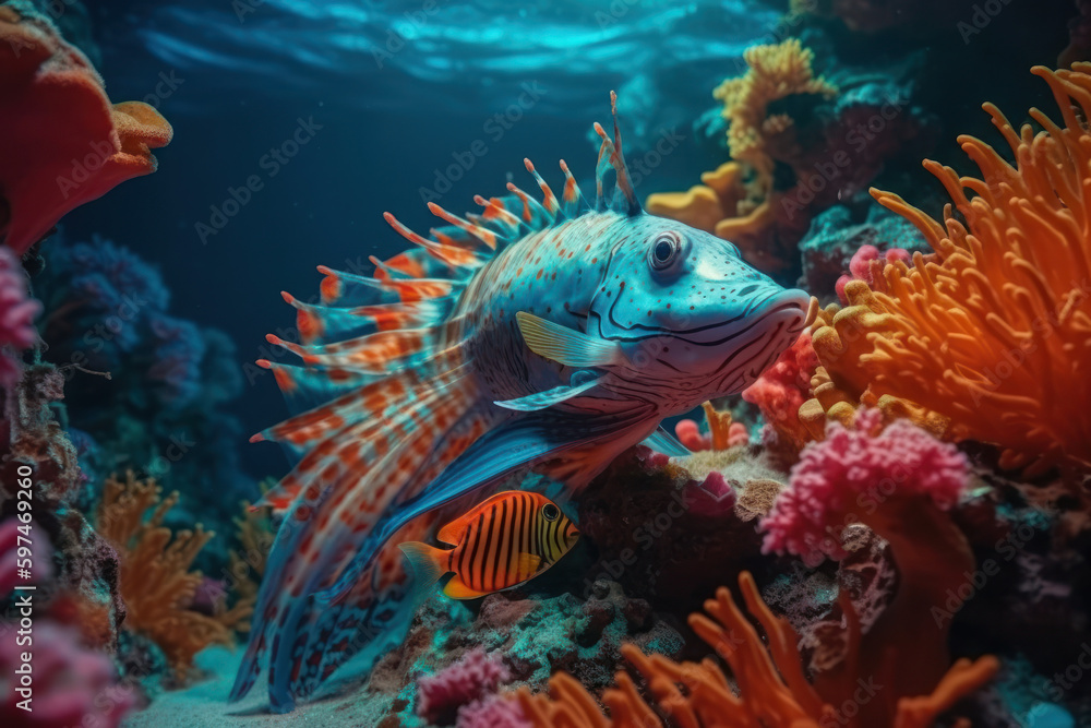 an incredible fisch in the sea, created with Generative AI technology an incredible fisch in the sea, created with Generative AI technology