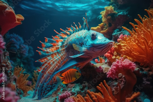 an incredible fisch in the sea, created with Generative AI technology