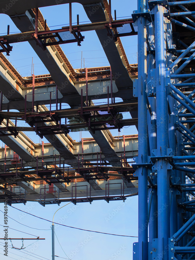 Bridge construction view vertically Bridge construction view vertically