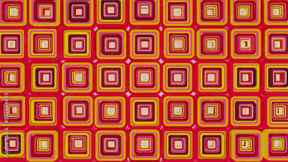 3d background abstract, Squares pink, red and yellow 3d background abstract, Squares pink, red and yellow