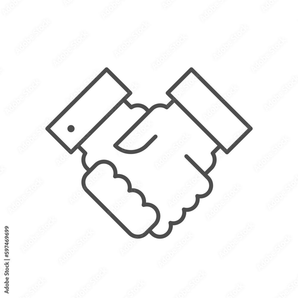 Business handshake line outline icon Business handshake line outline icon