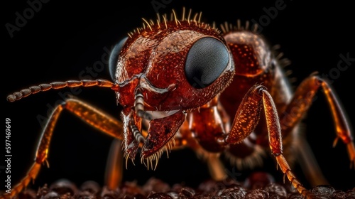 Ants body close-up, macro. AI generated © ArtStage