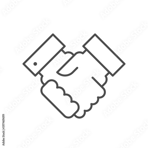 Business handshake line outline icon