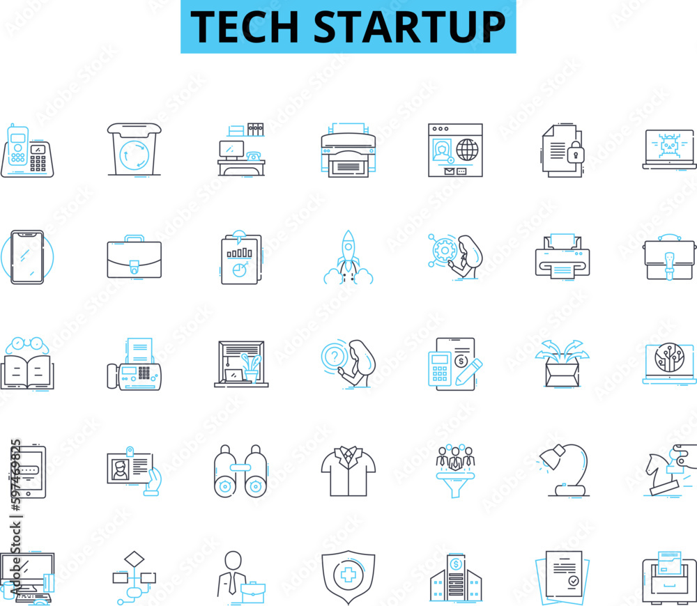 Tech startup linear icons set. nnovation, Disruption, Automation, Advancement, Connectivity, Breakthrough, Cybersecurity line vector and concept signs. Digitalization, Analytics, Cloud outline Tech startup linear icons set. nnovation, Disruption, Automation, Advancement, Connectivity, Breakthrough, Cybersecurity line vector and concept signs. Digitalization, Analytics, Cloud outline