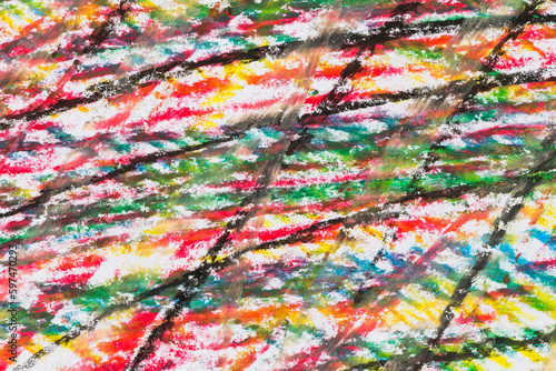 Crayon drawing texture of different colors - abstract background