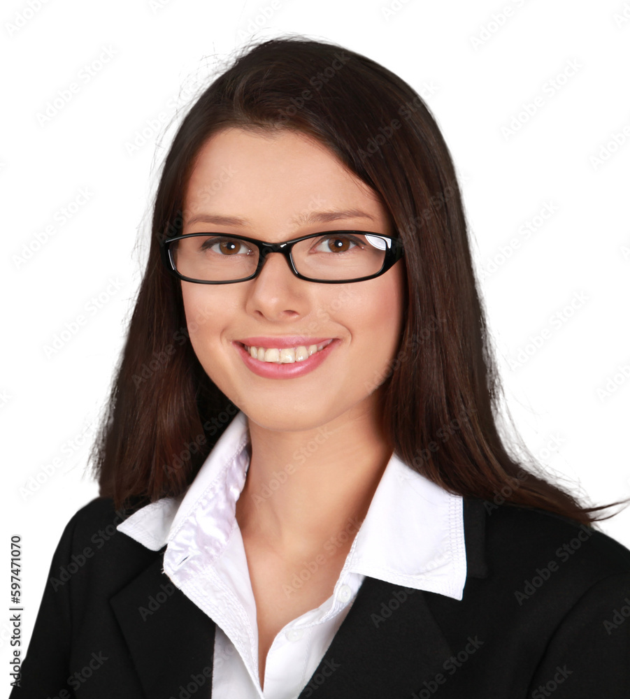 Young Businesswoman Smiling - Isolated