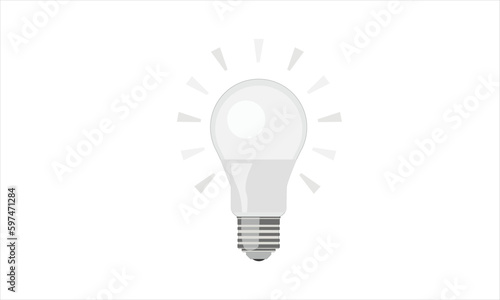 LED White light bulb icon on white
