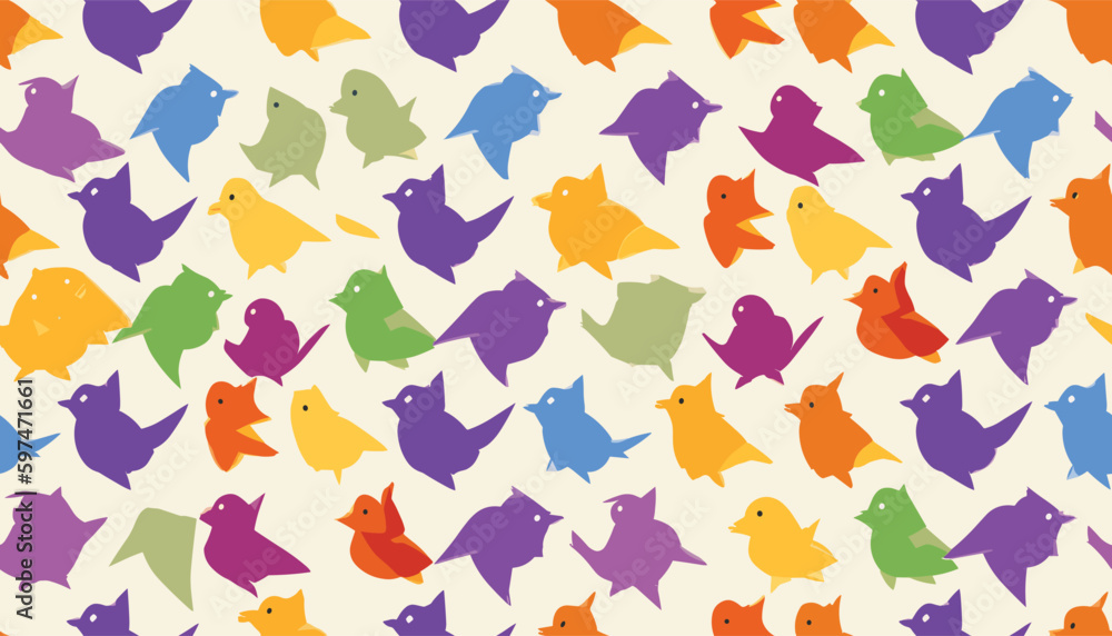 Seamless Colorful Birds Pattern. Seamless pattern of birds in colorful style. Add color to your digital project with our pattern! Seamless Colorful Birds Pattern. Seamless pattern of birds in colorful style. Add color to your digital project with our pattern!